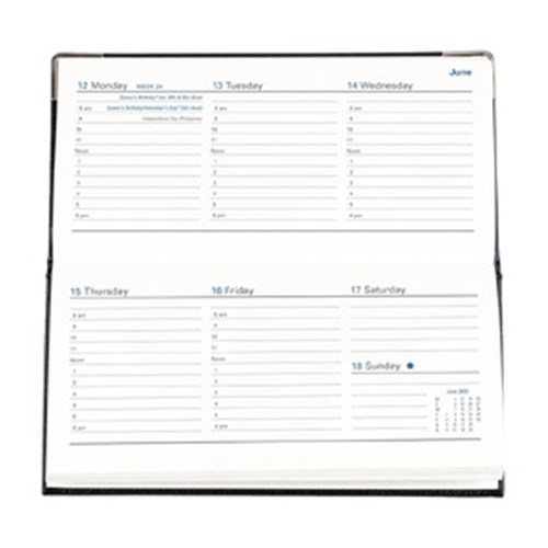 Collins Management Slimline Week to Opening Landscape Black